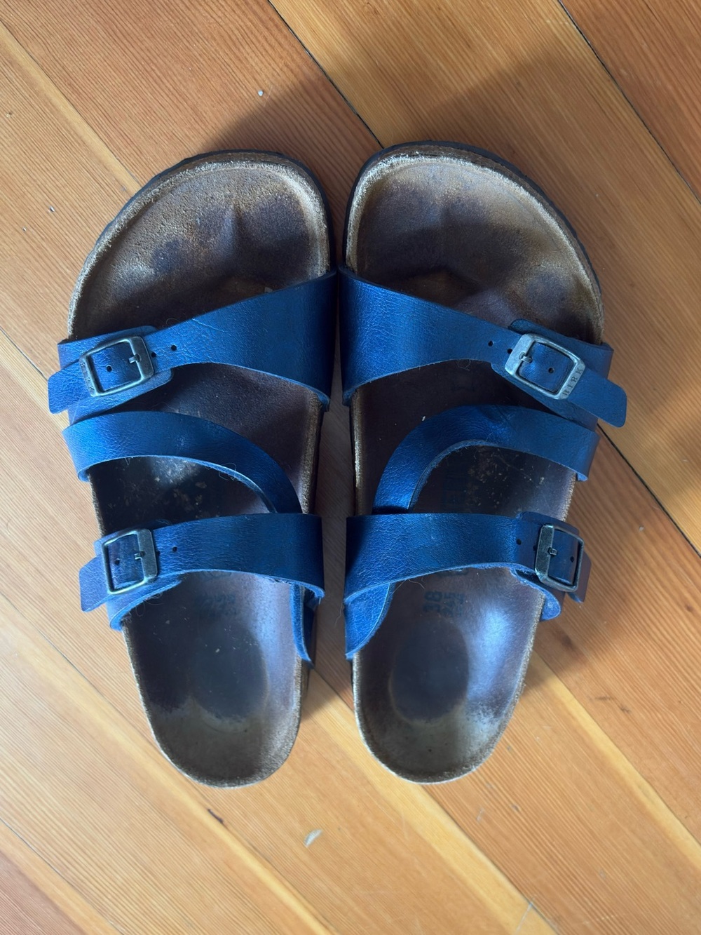 Birkenstock Blue Double Strap Buckle Sandals
